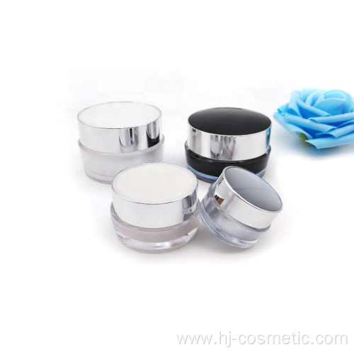 Wholesale high quality round black and white acrylic cream jar